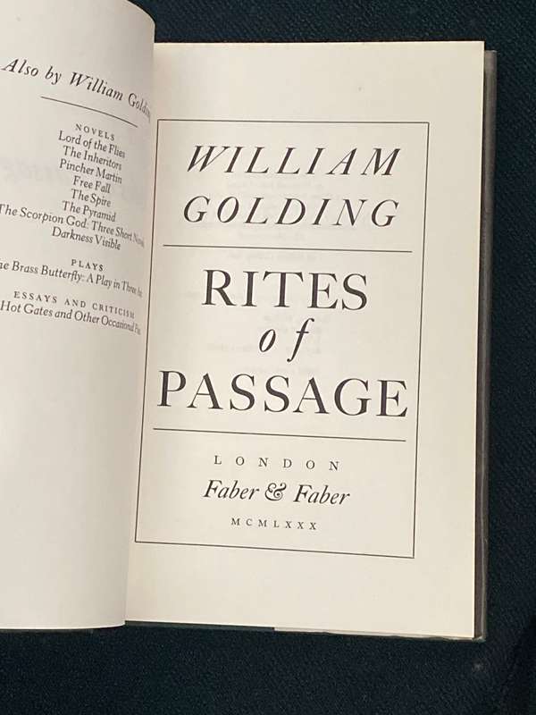 RITES OF PASSAGE BY WILLIAM GOLDING 1981 REPRINT