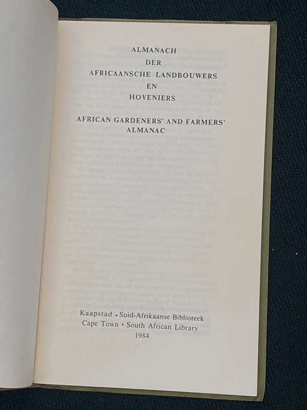 AFRICAN GARDENERS' AND FARMERS' ALMANAC 1984