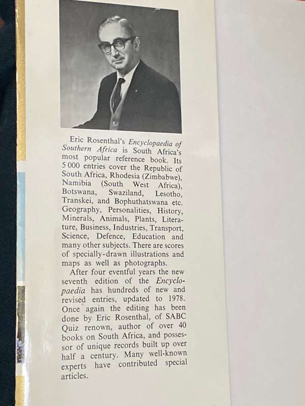 ENCYCLOPAEDIA OF SOUTHERN AFRICA BY ERIC ROSENTHAL 1978