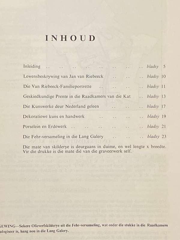 VAN RIEBEECK-FEES 1952 HISTORIESE KUNSTENTOONSTELLING DIE KASTEEL KAAPSTAD