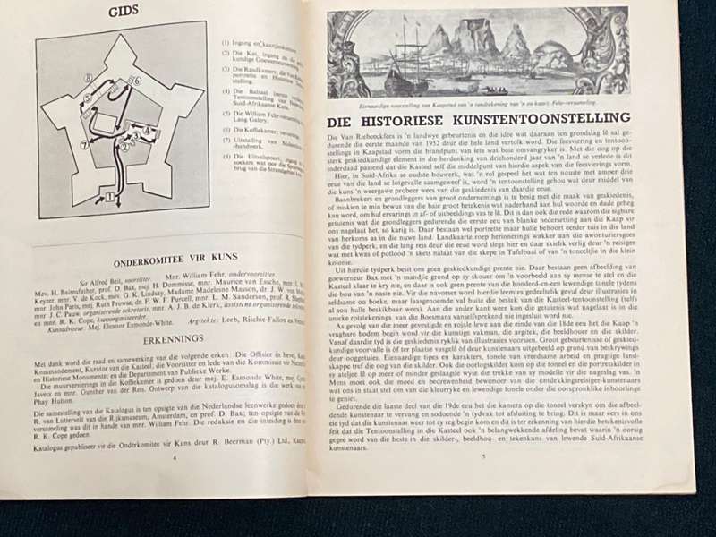 VAN RIEBEECK-FEES 1952 HISTORIESE KUNSTENTOONSTELLING DIE KASTEEL KAAPSTAD