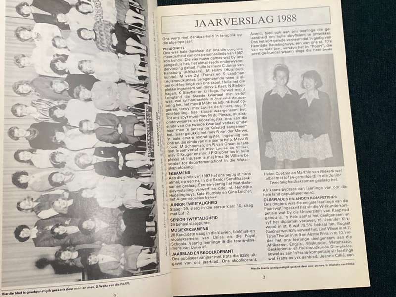 LA ROCHELLE PAARL NR. 82 1988 YEARBOOK