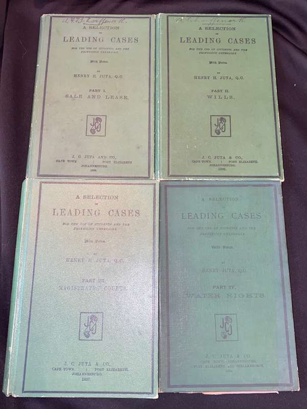 A SELECTION OF LEADING CASES BY HENRY H. JUTA 1896 - 1898 4 VOLUMES
