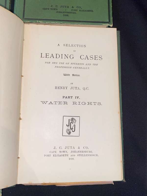 A SELECTION OF LEADING CASES BY HENRY H. JUTA 1896 - 1898 4 VOLUMES