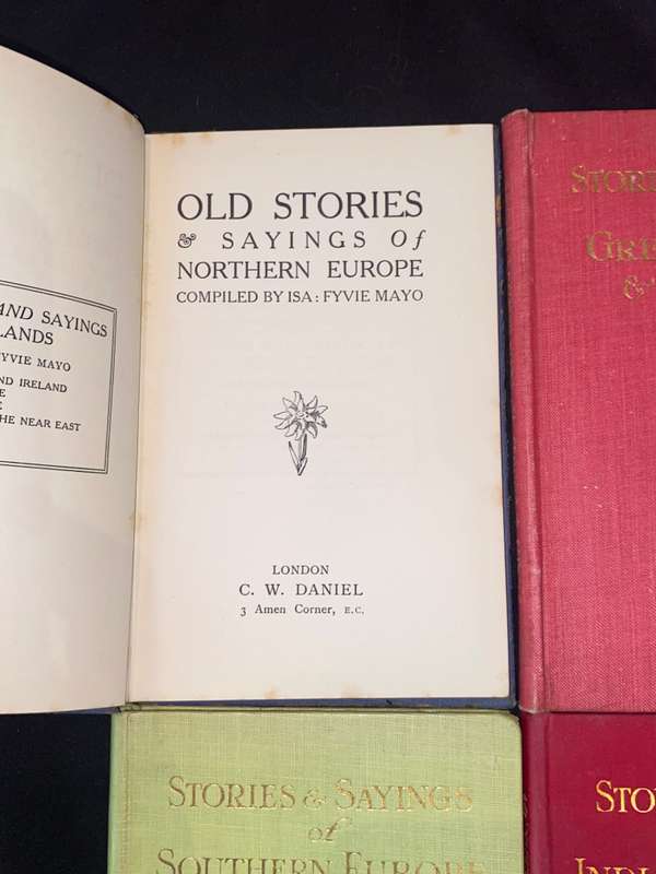 STORIES & SAYINGS  X 4 BOOKS SOUTHERN AND NORTHERN EUROPE, GREAT BRITAIN & IRELAND, INDIA ETC