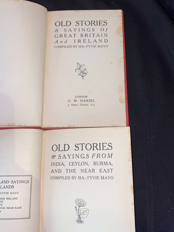 STORIES & SAYINGS  X 4 BOOKS SOUTHERN AND NORTHERN EUROPE, GREAT BRITAIN & IRELAND, INDIA ETC