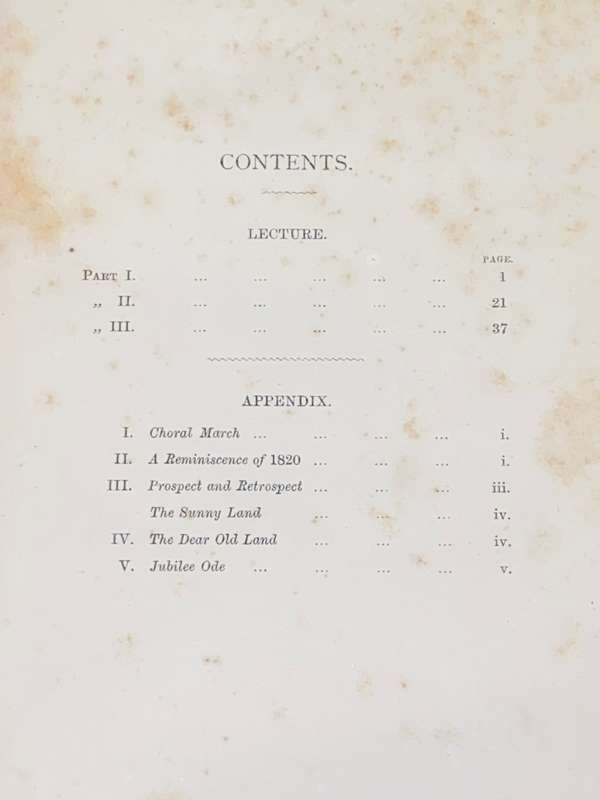 AN ALBANY SETTLER'S REMINISCENCES A LECTURE DELIVERED IN GRAHAM'S TOWN MAY 1870