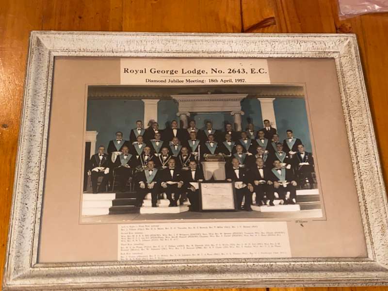 VINTAGE ROYAL GEORGE FREEMASON LODGE DIAMOND JUBILEE PHOTOGRAPH