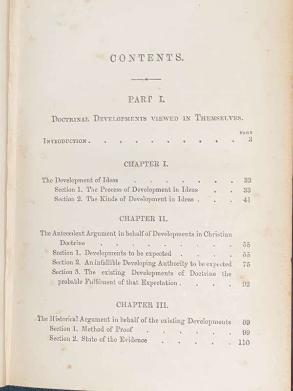 DEVELOPMENT OF CHRISTIAN DOCTRINE BY J.H. NEWMAN 1890