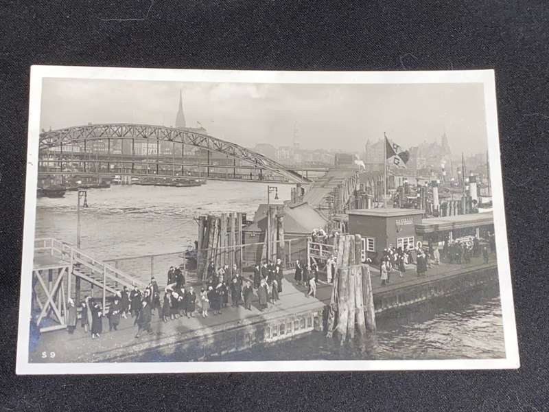 VINTAGE 1937 HAMBURG HAFEN PHOTO POST CARD