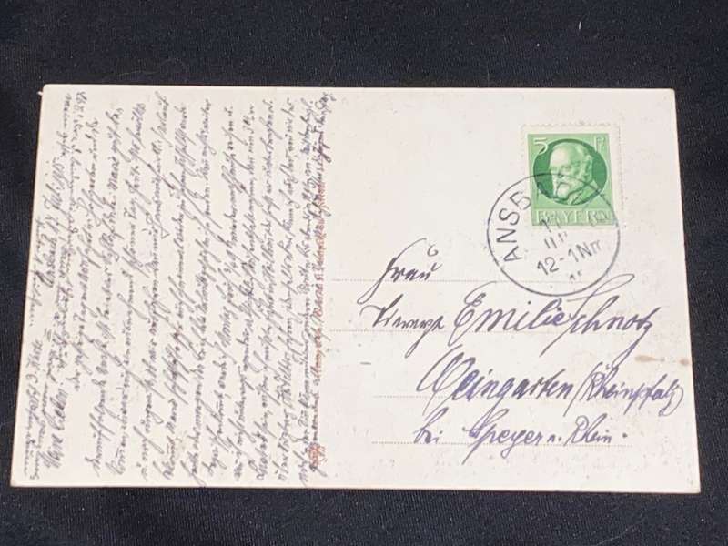 ANTIQUE 1915 ANSBACH RATHAUS UND ST. GEORG-BRUNNEN PHOTO POST CARD