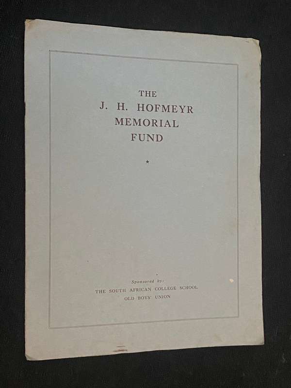 THE J.H. HOFMEYR MEMORIAL FUND