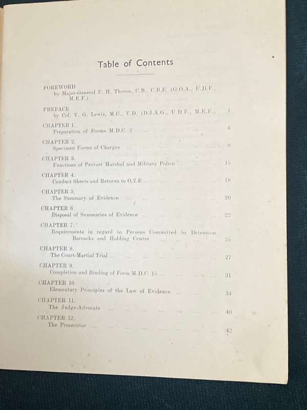 NOTES ON MILITARY LAW AND PROCEDURE JUNE 1944 U.D.F.  A.D.M.  H.Q.  M.E.F.