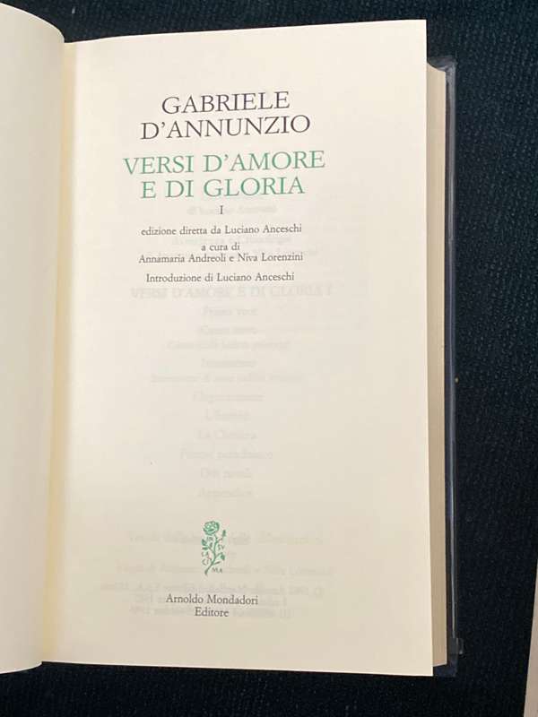 VERSI D'AMORE E DI GLORIA - GABRIELE D'ANNUNUZIO