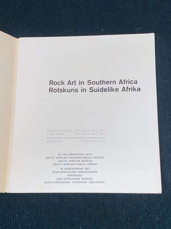 ROCK ART IN SOUTHERN AFRICA - SA NATIONAL GALLERY CAPE TOWN 5TH FEB 1963