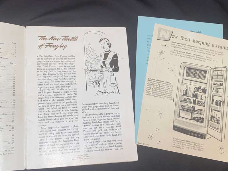 FRIGIDAIRE FOOD FREEZER VINTAGE BOOKLET
