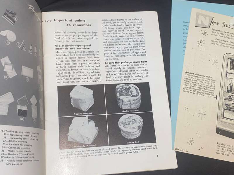 FRIGIDAIRE FOOD FREEZER VINTAGE BOOKLET