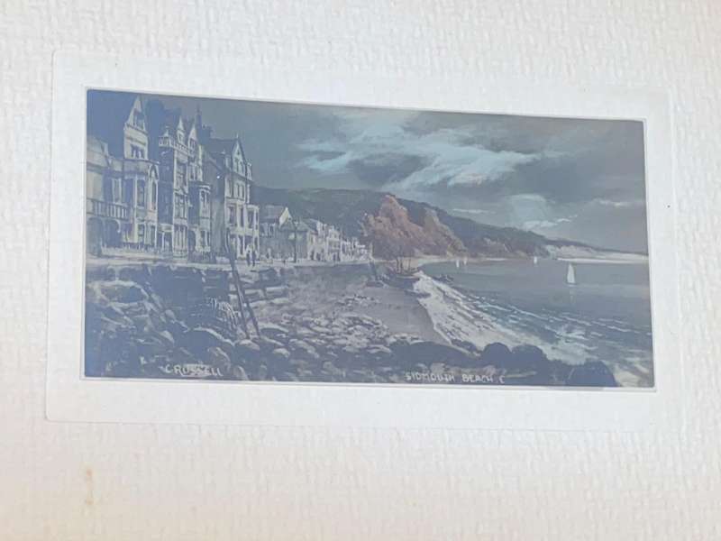 ORIGINAL ANTIQUE PRINTS OF SIDMOUTH BEACH BY C RUSSELL