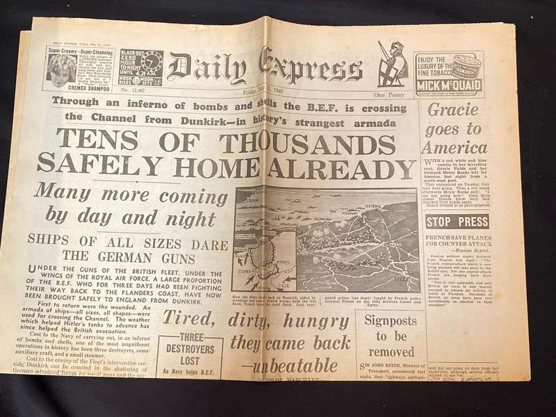 DAILY EXPRESS FRIDAY 31 MAY 1940 COVER NEWSPAPER