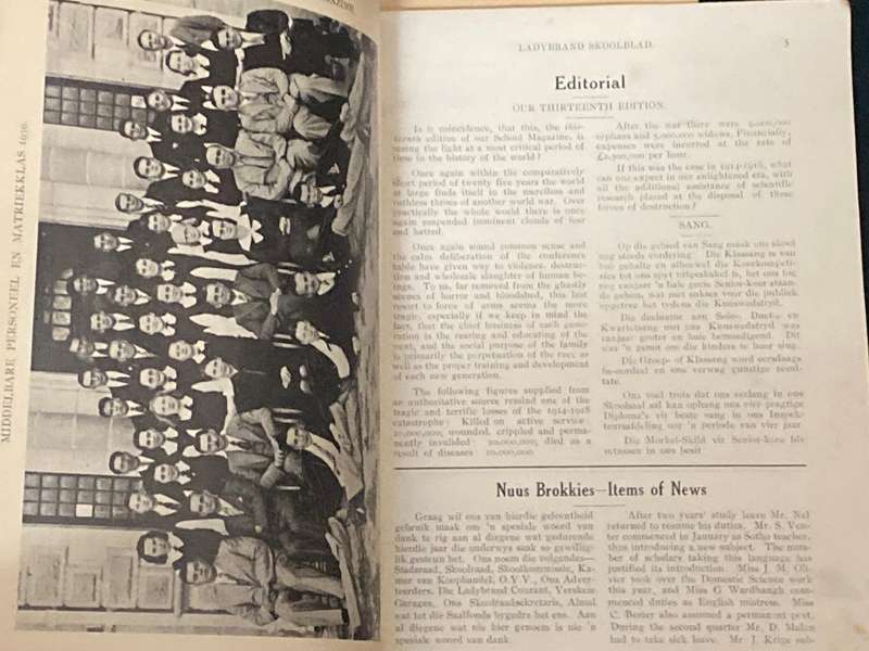 LADYBRAND HIGH SCHOOL ANNUAL 1938/ 1939 EDITIONS