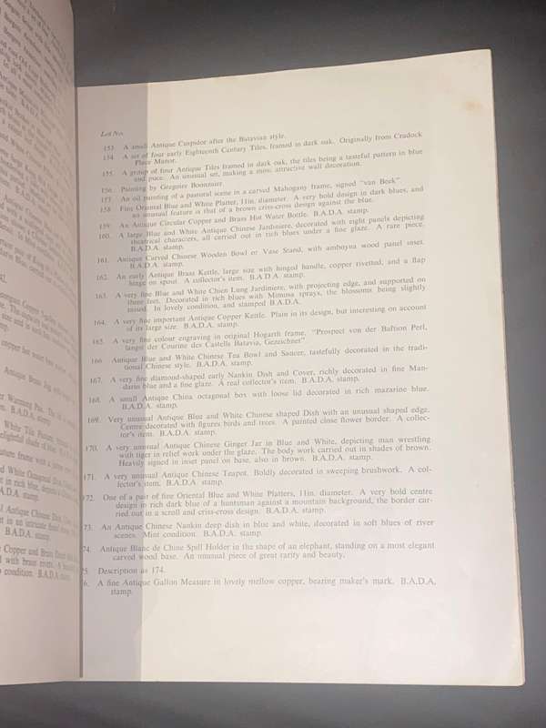 CATALOGUE OF THE FINAL SALE OF THE MOST VALUABLE ANTIQUE COLLECTIONS 1961
