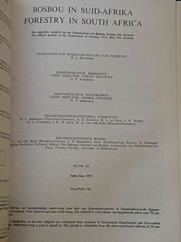 FORESTRY IN S.A. / BOSBOU IN S.A. NO. 13 JUNE 1972