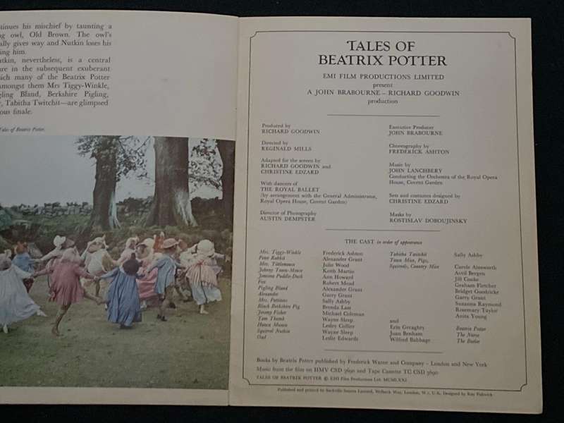 TALES OF BEATRIX POTTER VINTAGE PLAY BOOK BY SYDNEY EDWARDS