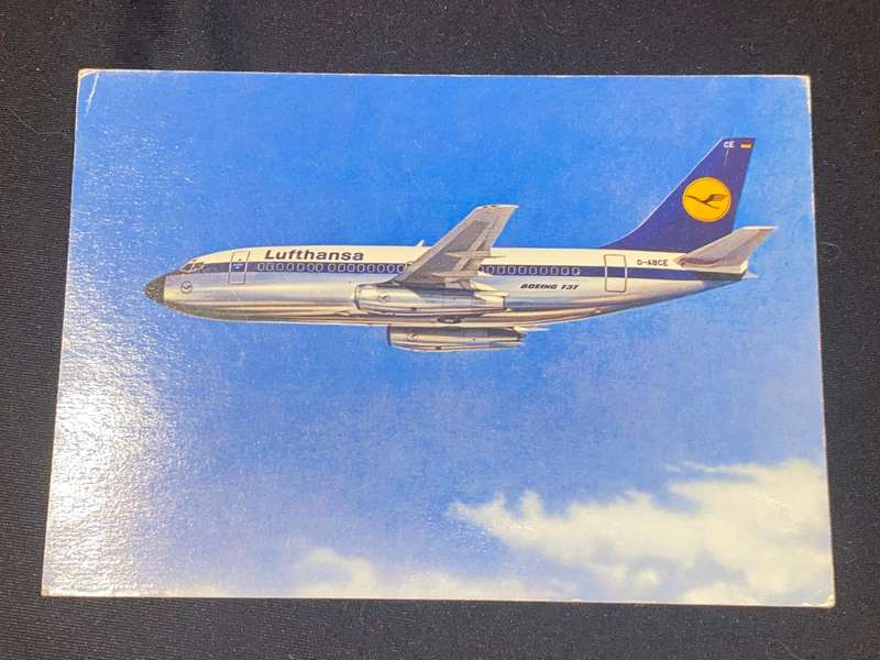 VINTAGE LUFTHANSA BOEING 737 CITY JET POST CARD