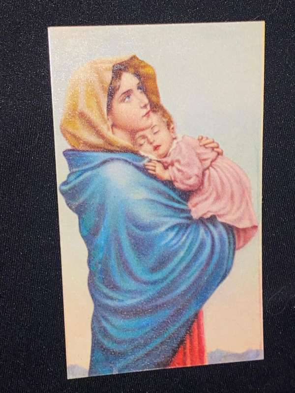 OLD CATHOLIC RELIGIOUS CARD MARY AND CHILD