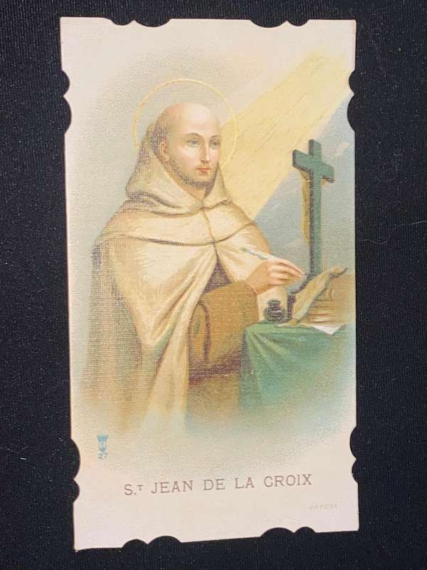 OLD CATHOLIC RELIGIOUS CARD ST. JEAN DE LA CROIX