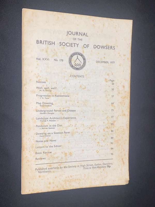 JOURNAL OF THE BRITISH SOCIETY OF DOWSERS #178 DECEMBER 1977