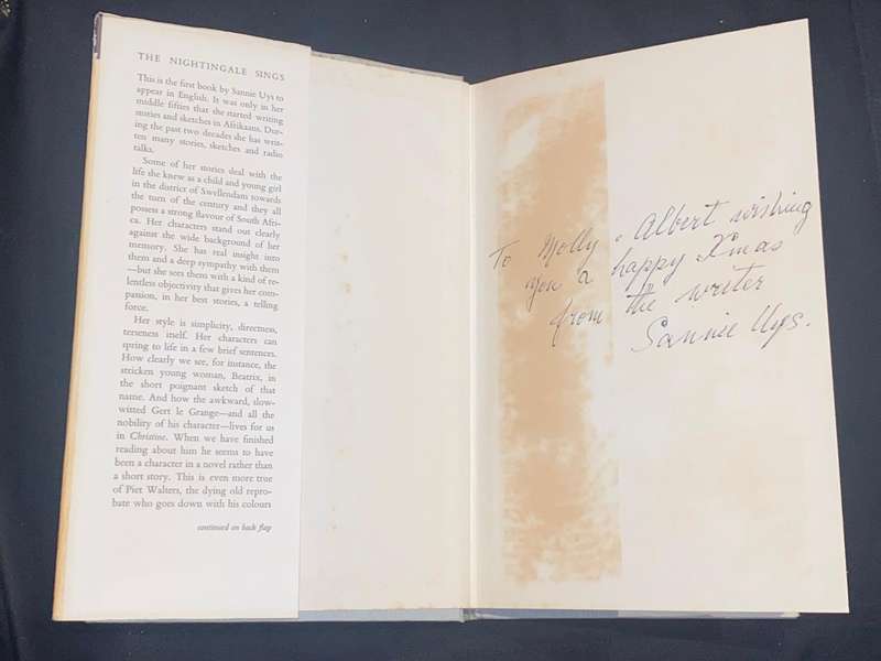 THE NIGHTINGALE SINGS BY SANNIE UYS SIGNED