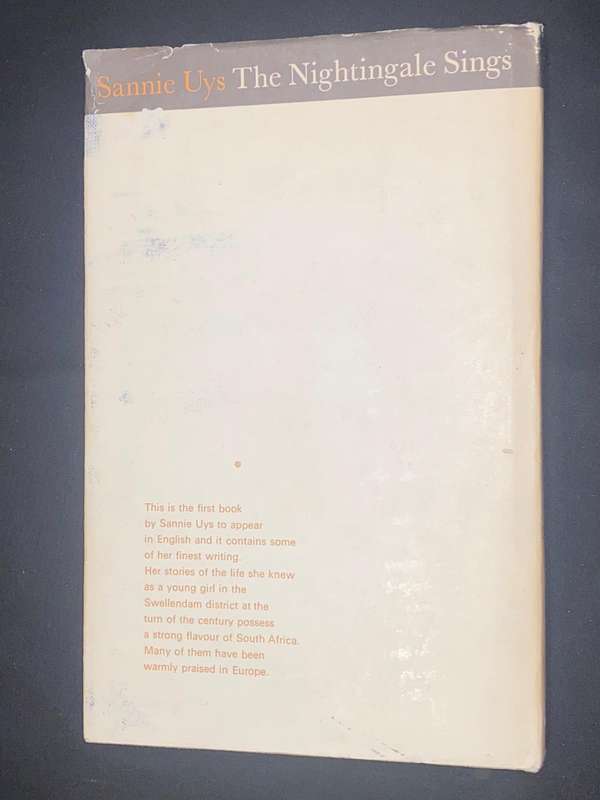 THE NIGHTINGALE SINGS BY SANNIE UYS SIGNED