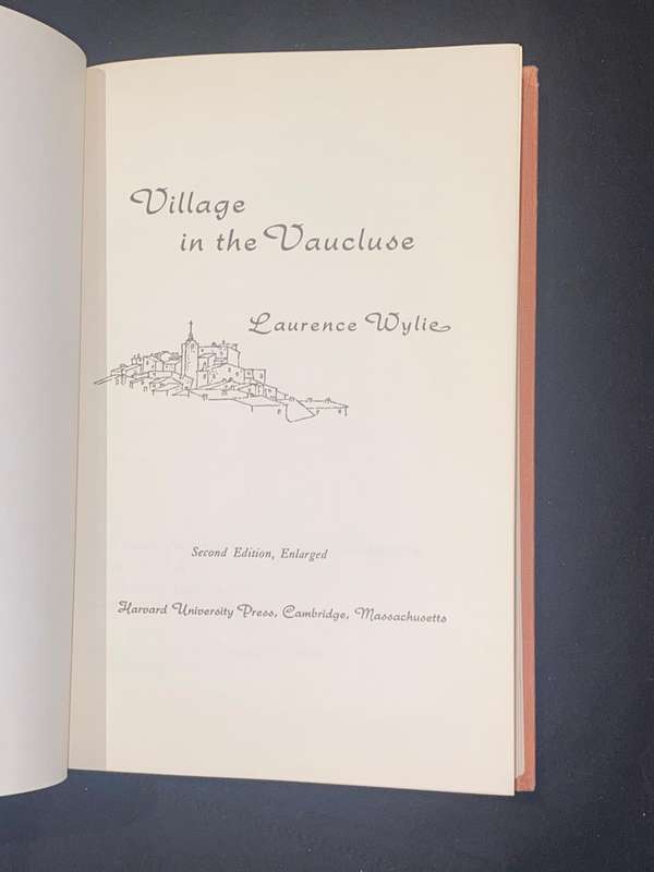 VILLAGE IN THE VAUCLUSE BY LAURENCE WYLIE SIGNED