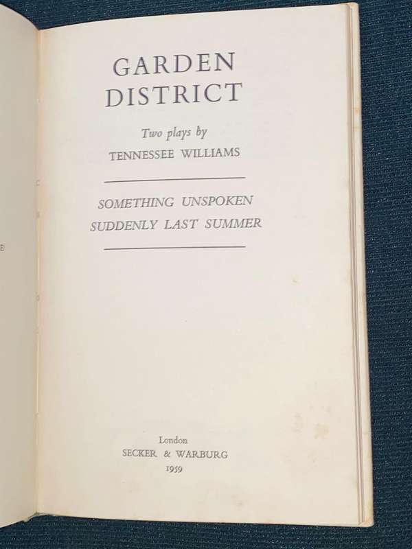 GARDEN DISTRICT BY TENNESSEE WILLIAMS