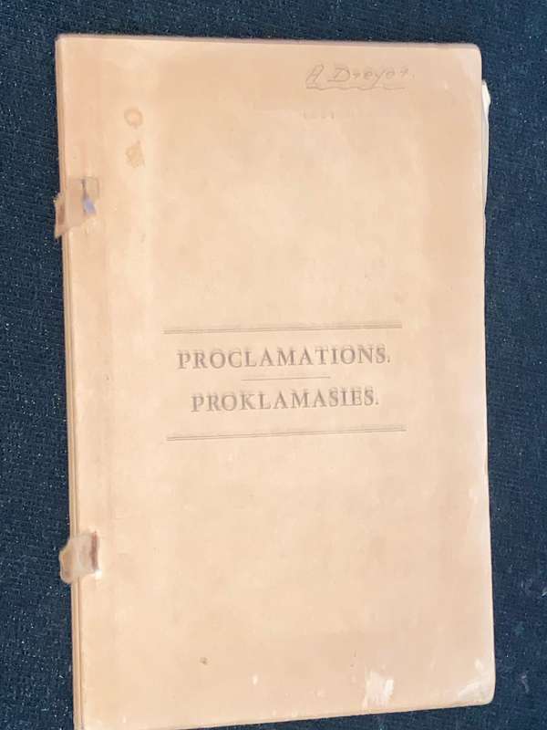 PROCLAMATIONS / PROKLAMASIES UNION OF SOUTH AFRICA