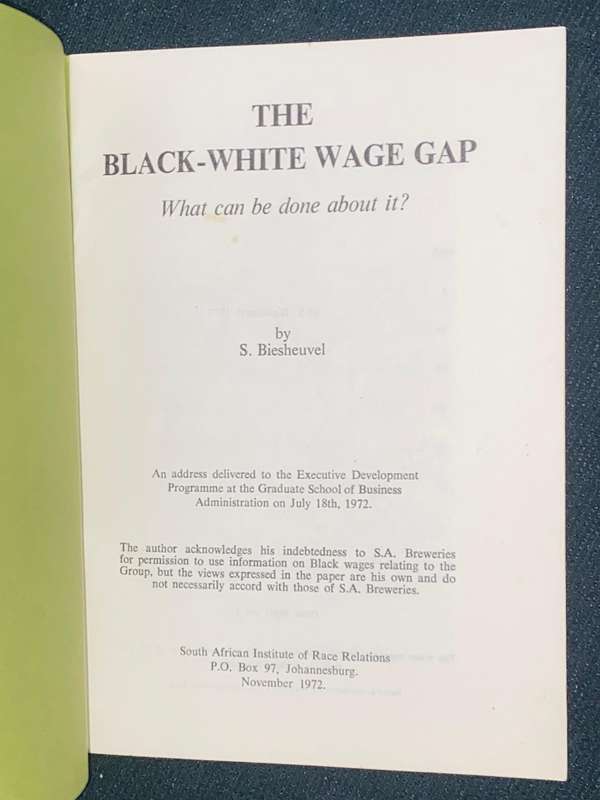 THE BLACK-WHITE WAGE GAP WHAT CAN BE DONE ABOUT IT BY S. BISHEUVEL