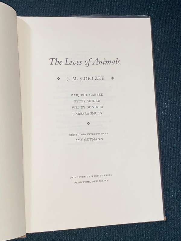 THE LIVES OF ANIMALS BY J.M COETZEE