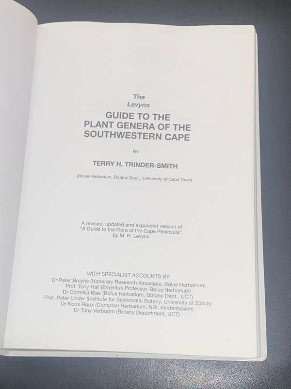 THE LEVYNS GUIDE TO PLANT GENERA OF THE SOUTH WESTERN CAPE BY TERRY H. TRINDER-SMITH