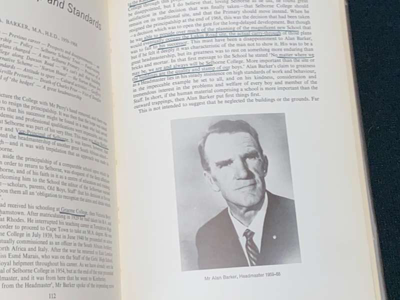 BEARERS OF THE PALM A HISTORY OF SELBORNE SCHOOLS 1872-1972 EX-LIB
