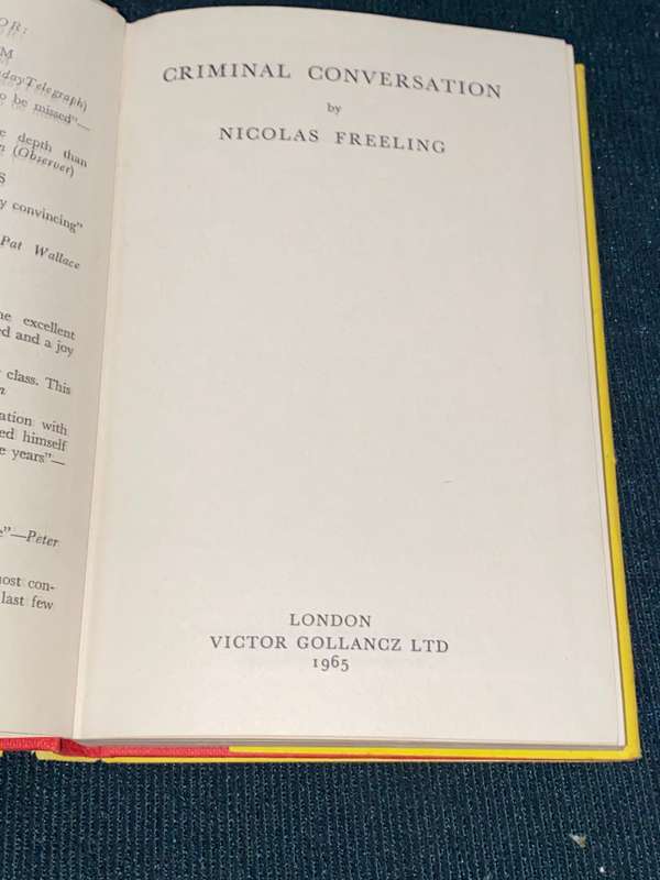 CRIMINAL CONVERSATION A VAN DER VALK THRILLER BY MAESTRO NICOLAS FREELING