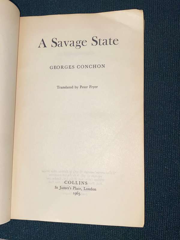 A SAVAGE STATE BY GEORGES CONCHON  UNCORRECTED ADVANCE PROOFS
