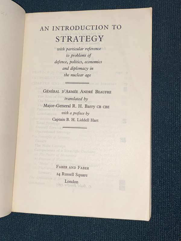 AN INTRODUCTION TO STRATEGY WITH PARTICULAR REFERENCE TO PROBLEMS OF DEFENCE,POLITICS,ECONOMICS