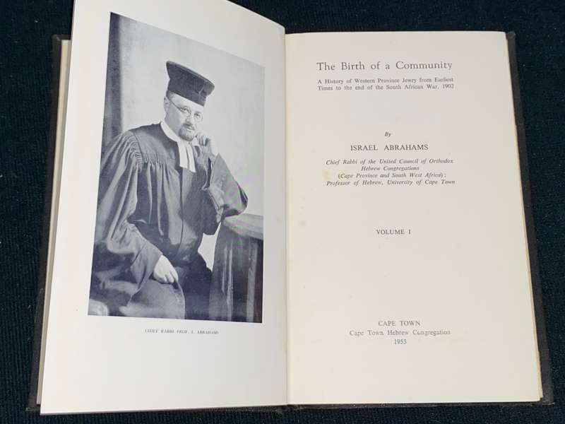 THE BIRTH OF A COMMUNITY BY ISRAEL ABRAHAMS VOLUME ONE  1955