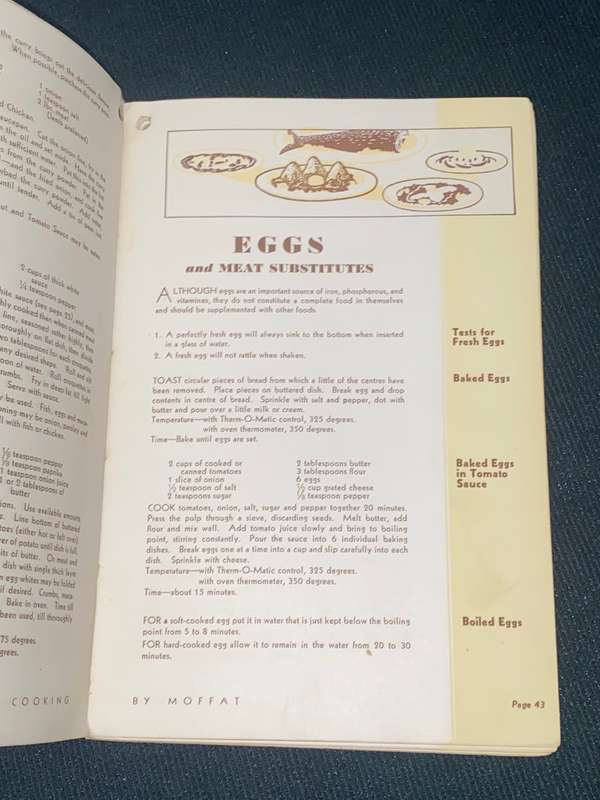 VINTAGE MOFFATS COOK BOOK