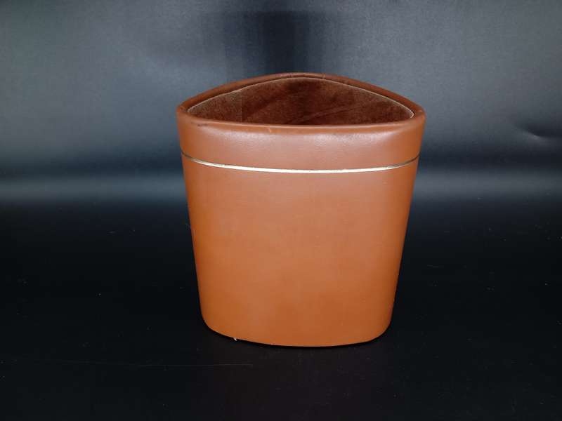 Vintage! Brown Genuine Leather Pen/Pencil Holder.