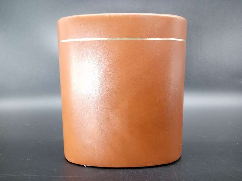 Vintage! Brown Genuine Leather Pen/Pencil Holder.