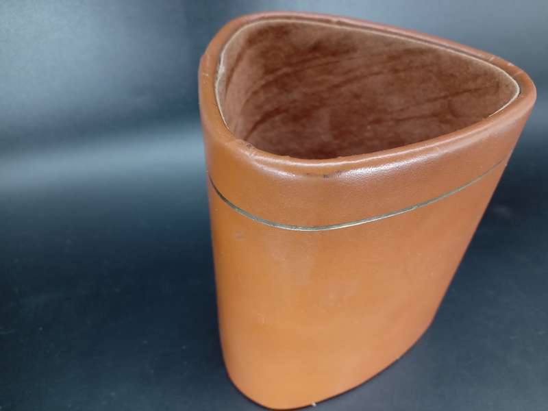 Vintage! Brown Genuine Leather Pen/Pencil Holder.