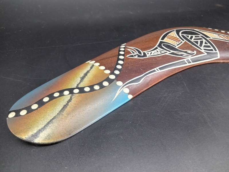 Vintage! Australian Treasures  Boomerang  Wood  Handpainted & Handcrafted.