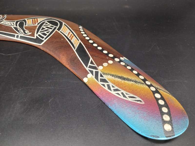 Vintage! Australian Treasures  Boomerang  Wood  Handpainted & Handcrafted.